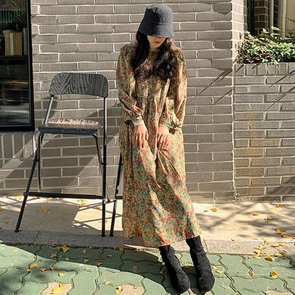 uego korea style sweet girl's chic holiday travel casual dress print floral vintage dress women autumn spring long, Black;gray
uego korea style sweet girl's chic holiday travel casual dress print floral vintage dress women autumn spring long, Black;gray