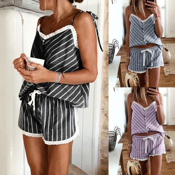 running sets women stripe short set sleeveless camisole shorts plus size summer two-piece ladies fitness sports yoga suits1, Black;blue 
running sets women stripe short set sleeveless camisole shorts plus size summer two-piece ladies fitness sports yoga suits1, Black;blue
