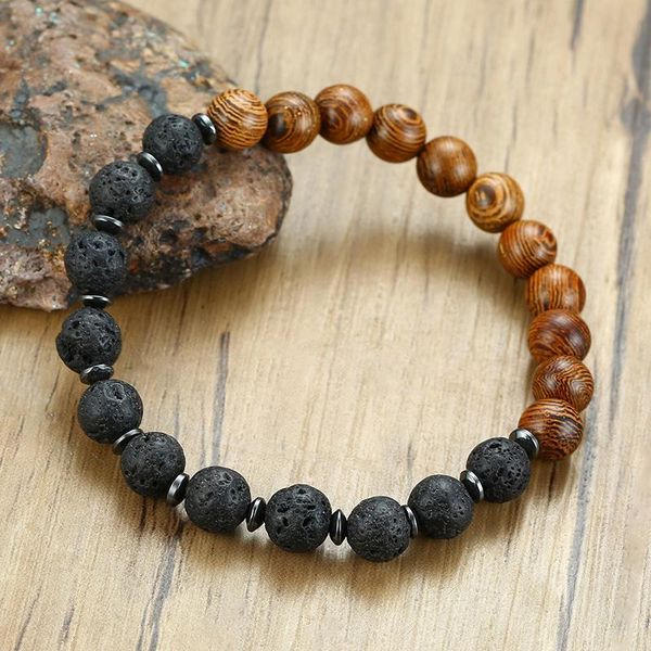 vnox lava wood beaded bracelet gents male wristband with wooden beads mens jewelry gift, Black
vnox lava wood beaded bracelet gents male wristband with wooden beads mens jewelry gift, Black
