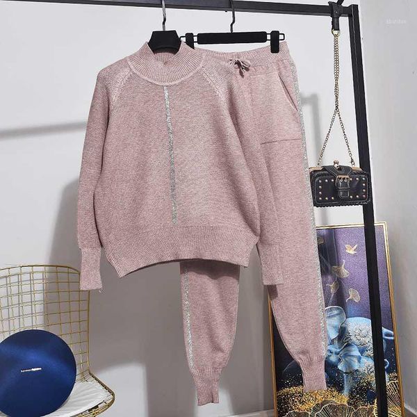 two piece dress 2021 spring fashion set women loose long sleeve knitted sweater + temperament casual pants tide d36241, White
two piece dress 2021 spring fashion set women loose long sleeve knitted sweater + temperament casual pants tide d36241, White
