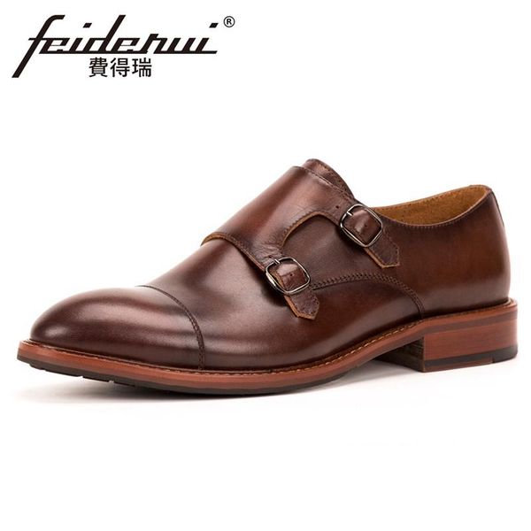 dress shoes vintage genuine leather men's formal monk straps flats round toe handmade man wedding party oxfords kud295, Black
dress shoes vintage genuine leather men's formal monk straps flats round toe handmade man wedding party oxfords kud295, Black