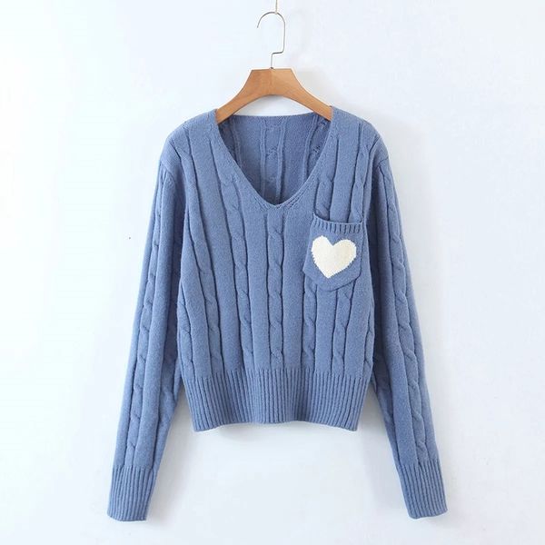2021 women new retro fashion heart-shaped pockets v-neck sweater female versatile variety of colors long-sleeved bottoming chic srrb, White;black
2021 women new retro fashion heart-shaped pockets v-neck sweater female versatile variety of colors long-sleeved bottoming chic srrb, White;black