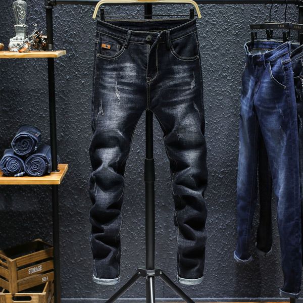 slim men's small leg jeans hanging picture autumn and winter tide 2020 new, Blue
slim men's small leg jeans hanging picture autumn and winter tide 2020 new, Blue