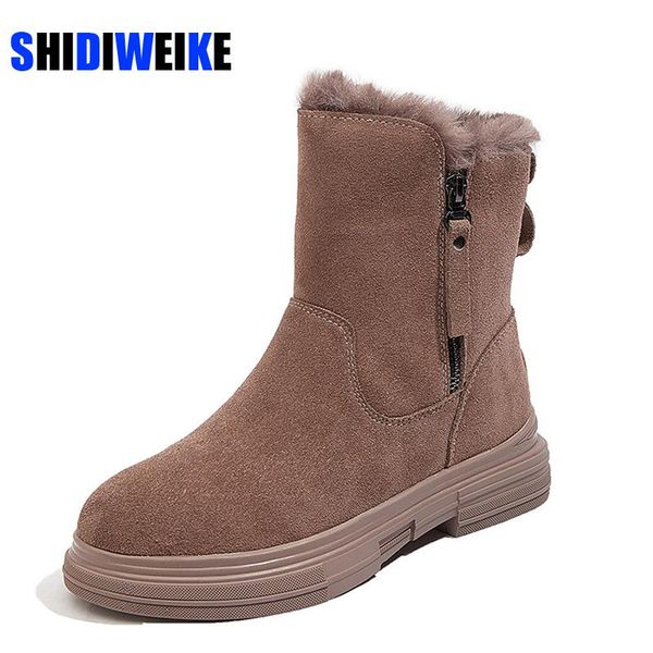 boots women snow genuine leather non-slip short botas mujer thick fur platform ankle winter warm shoes british style ac331, Black
boots women snow genuine leather non-slip short botas mujer thick fur platform ankle winter warm shoes british style ac331, Black