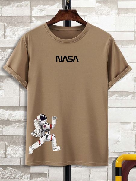 men letter and astronaut print tee g5cf#, White;black
men letter and astronaut print tee g5cf#, White;black
