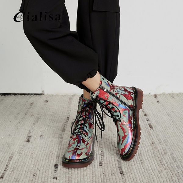 cialisa new women shoes fashion lace up chunk heels 2020 genuine leather spring autumn winter round toe women ankle boots, Black
cialisa new women shoes fashion lace up chunk heels 2020 genuine leather spring autumn winter round toe women ankle boots, Black