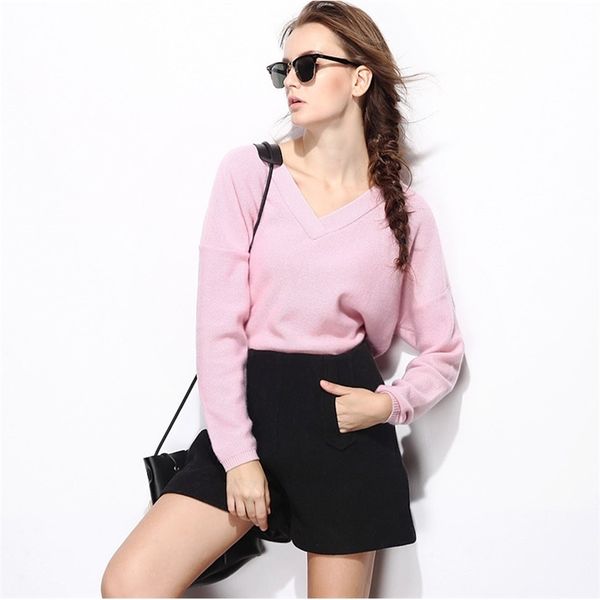 fashion women v-neck pure cashmere sweater thickening loose pullover customize lj201112, White;black
fashion women v-neck pure cashmere sweater thickening loose pullover customize lj201112, White;black