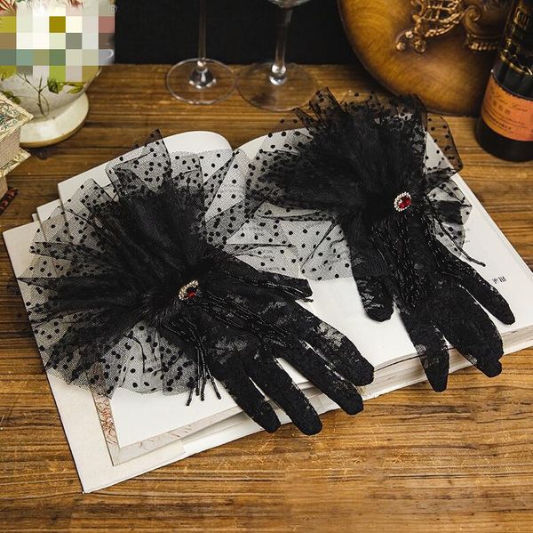 women' elegant dot print black color mesh female spring summer vintage sunscreen lace glove r2623, Blue;gray
women' elegant dot print black color mesh female spring summer vintage sunscreen lace glove r2623, Blue;gray