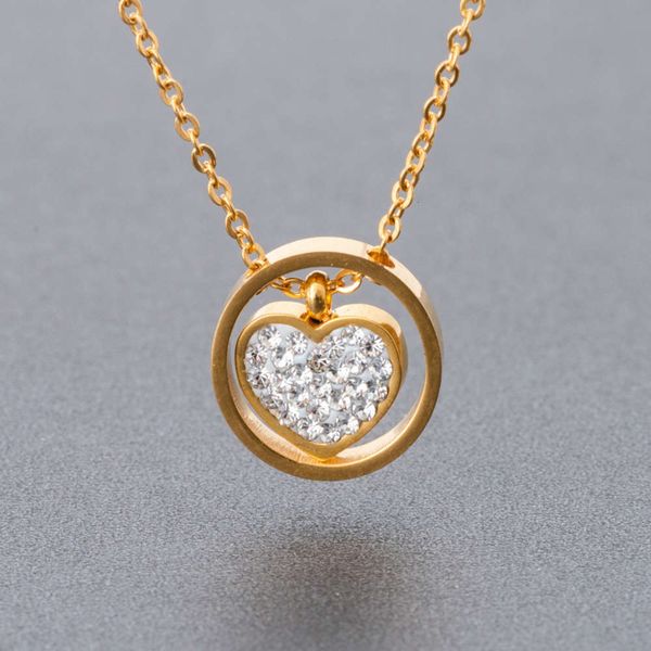 diamond selling peach heart full stainless steel necklace creative lady pendant, Silver
diamond selling peach heart full stainless steel necklace creative lady pendant, Silver