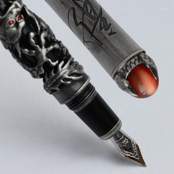 fountain pen fine 18kgp nib jinhao dragon king play pearl black barrel antique silver dragon emboss 3 colors for choice office1
fountain pen fine 18kgp nib jinhao dragon king play pearl black barrel antique silver dragon emboss 3 colors for choice office1