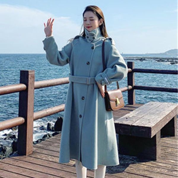 women's wool & blends woolen coat womens clothing 2021 autumn winter korean fashion mid-length loose elegant woman double-sided cloth j, Black
women's wool & blends woolen coat womens clothing 2021 autumn winter korean fashion mid-length loose elegant woman double-sided cloth j, Black