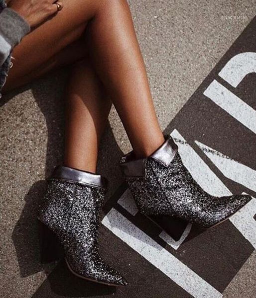boots spring bling dark silver glitter women ankle pointy toe ladies finger heel slip on fashion fold1, Black
boots spring bling dark silver glitter women ankle pointy toe ladies finger heel slip on fashion fold1, Black