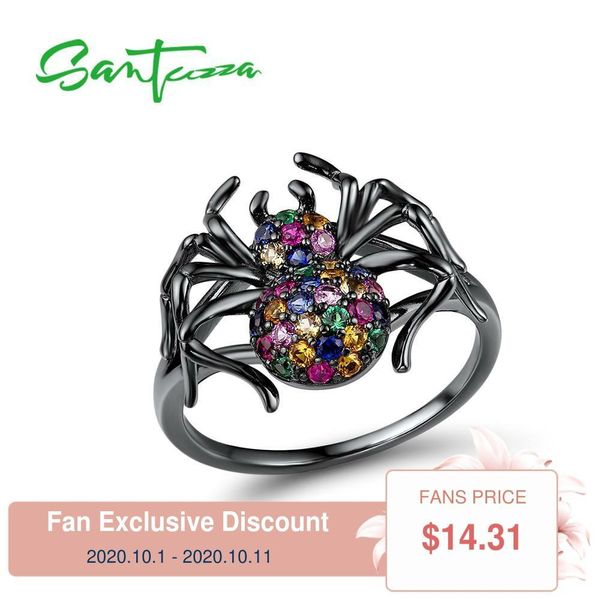 santuzza silver rings for women authentic 925 sterling silver colourful stone black spider ring trendy party ring fine jewelry q1119, Golden;silver
santuzza silver rings for women authentic 925 sterling silver colourful stone black spider ring trendy party ring fine jewelry q1119, Golden;silver