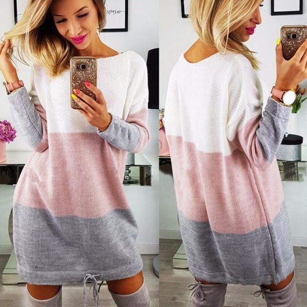 round neck long sleeve knitted dress warm loose long sweater autumn winter sweater women cozy sweater jersey mujer, White;black
round neck long sleeve knitted dress warm loose long sweater autumn winter sweater women cozy sweater jersey mujer, White;black