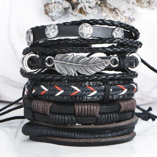 tennis if me diy vintage multilayer geometric star feather black leather bracelets for woman charm retro braid bracelet jewelry, Golden;silver
tennis if me diy vintage multilayer geometric star feather black leather bracelets for woman charm retro braid bracelet jewelry, Golden;silver