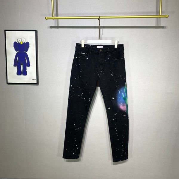 chao brand palm now off 2020 high street fog new cactus letter wash old stretch jeans, Black
chao brand palm now off 2020 high street fog new cactus letter wash old stretch jeans, Black