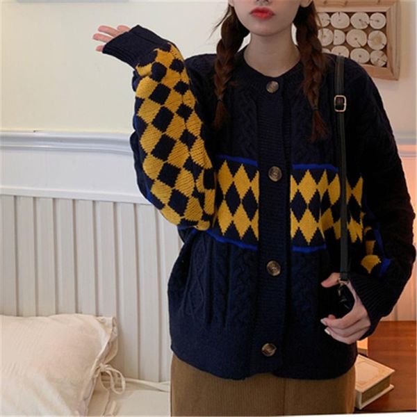 women's knits & tees loose sweaters jackets retro geometric o-neck twist knit cardigans for female oversize straight knitted buckles ou, White
women's knits & tees loose sweaters jackets retro geometric o-neck twist knit cardigans for female oversize straight knitted buckles ou, White
