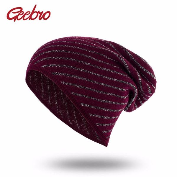 geebro spring soft cashmere silver line knitted beanie hats casual warm solid color female skullies caps thick warm hats dq422a, Blue;gray
geebro spring soft cashmere silver line knitted beanie hats casual warm solid color female skullies caps thick warm hats dq422a, Blue;gray