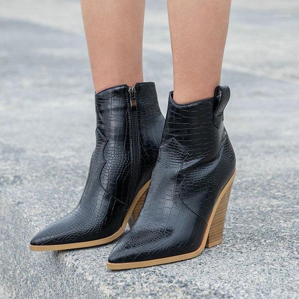 boots winter brand design ankle women zipper faux leather cowboy wedges heel snake print 2021 western booties woman1, Black
boots winter brand design ankle women zipper faux leather cowboy wedges heel snake print 2021 western booties woman1, Black