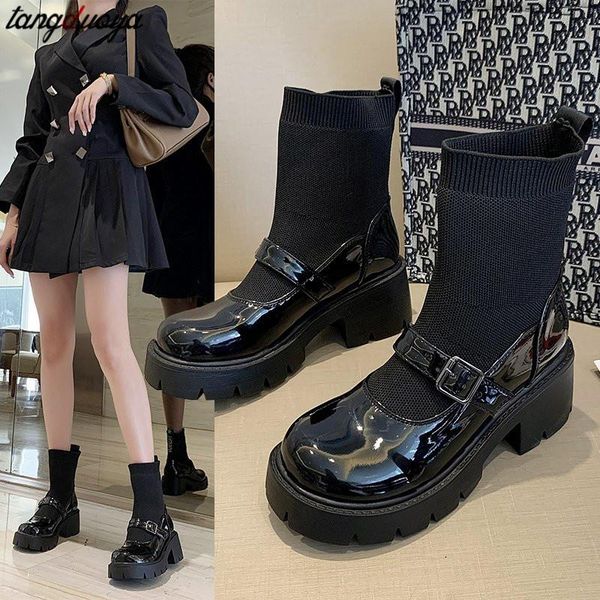 boots 2021 winter woman fashion sock ankle ulzzang platform women's round toe shoes women thick sole black
boots 2021 winter woman fashion sock ankle ulzzang platform women's round toe shoes women thick sole black