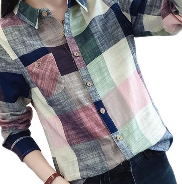 women fashion plaid blouses shirts new 2020 spring long sleeve casual shirt cotton linen slim shirts blusas1, White
women fashion plaid blouses shirts new 2020 spring long sleeve casual shirt cotton linen slim shirts blusas1, White