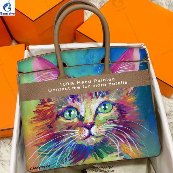 hand paint handmake painted graffiti art cat women handbags classic totes silver golden lock 100% genuine leather bags for women
hand paint handmake painted graffiti art cat women handbags classic totes silver golden lock 100% genuine leather bags for women