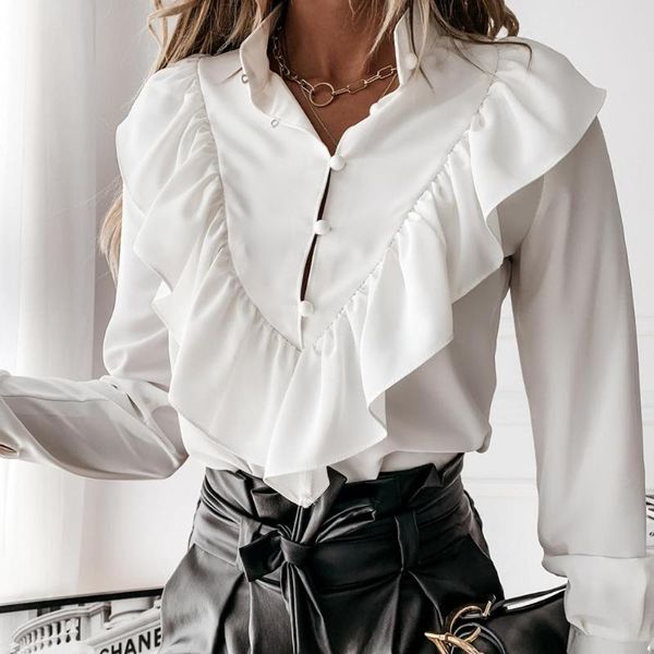 women autumn elegant style v neck ruffle dot print long sleeve blouse formall office pullover shirt, White
women autumn elegant style v neck ruffle dot print long sleeve blouse formall office pullover shirt, White