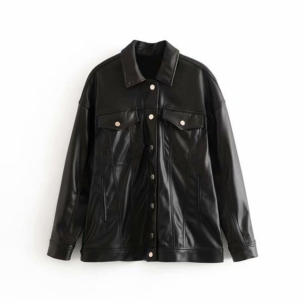 2021 new winter new style women fashion all-match casual locomotive lapel imitation leather female jacket ndag, Black
2021 new winter new style women fashion all-match casual locomotive lapel imitation leather female jacket ndag, Black