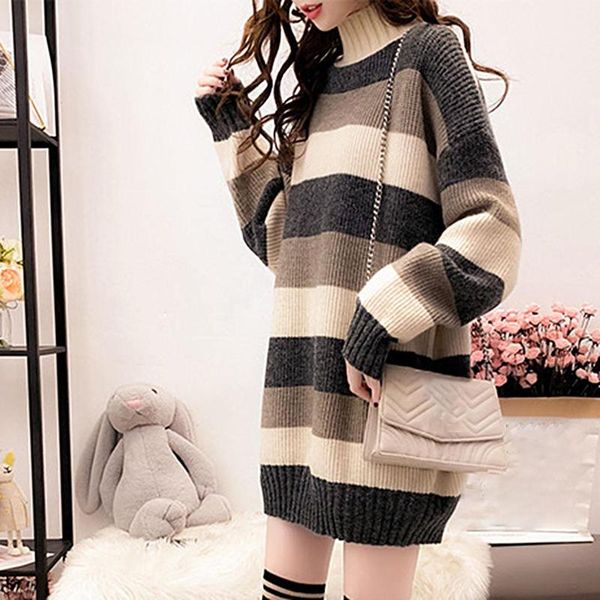 women long sleeve mock neck color block sweater autumn winter knitwear jumpers korean style knitwear casual femme, White;black
women long sleeve mock neck color block sweater autumn winter knitwear jumpers korean style knitwear casual femme, White;black