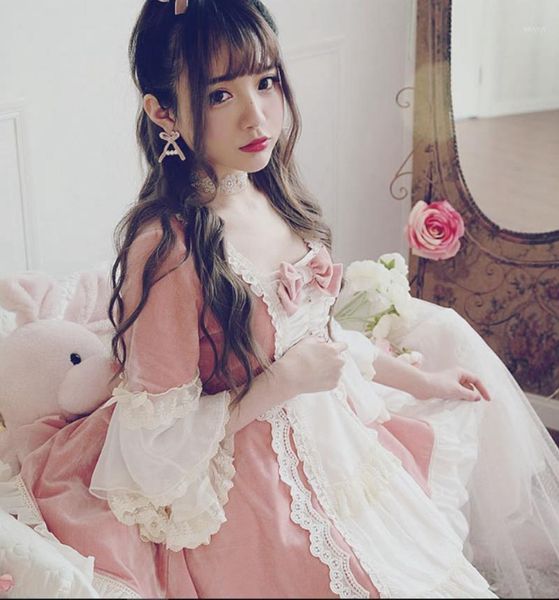 theme costume vintage princess women lolita dress mandarin sleeve bowknot lace velvet one-piece dresses pink/red1, Black;red
theme costume vintage princess women lolita dress mandarin sleeve bowknot lace velvet one-piece dresses pink/red1, Black;red