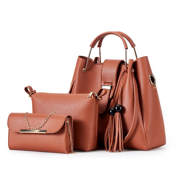 fashion 3 pcs/set women's handbags soft pu leather composite shoulder bag solid ladies crossbody bags large capacity tote female
fashion 3 pcs/set women's handbags soft pu leather composite shoulder bag solid ladies crossbody bags large capacity tote female