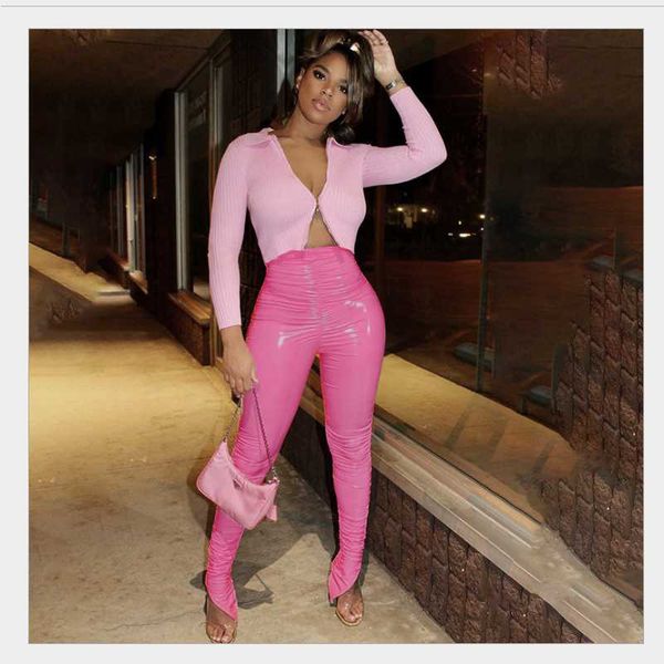 european and american spring and autumn new slim slimming personality pleated pu leather pants split leg trousers, Black;white
european and american spring and autumn new slim slimming personality pleated pu leather pants split leg trousers, Black;white