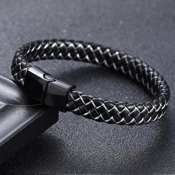 charm bracelets punk men jewelry black/brown braided leather bracelet stainless steel magnetic clasp fashion bangles men's, Golden;silver
charm bracelets punk men jewelry black/brown braided leather bracelet stainless steel magnetic clasp fashion bangles men's, Golden;silver