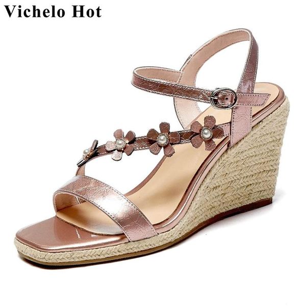 vichelo korean design natural leather peep toe high heels straw wedges flower pearl decorations young lady sandals women l83, Black
vichelo korean design natural leather peep toe high heels straw wedges flower pearl decorations young lady sandals women l83, Black