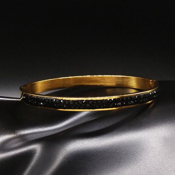 2020 luxury gold color stainless steel bangles for women whith black crystal bracelet jewelry armbanden voor vrouwe
2020 luxury gold color stainless steel bangles for women whith black crystal bracelet jewelry armbanden voor vrouwe