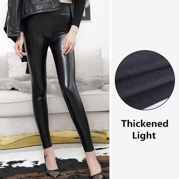 fitness leather leggings for women black light&matt thin&thick femme fitness pu leggings push up slim pants size s-3xl 201104, Black;white
fitness leather leggings for women black light&matt thin&thick femme fitness pu leggings push up slim pants size s-3xl 201104, Black;white