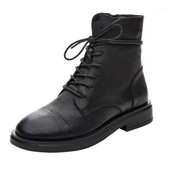 boots women's ankle genuine leather round toe lace up zip for ladies outdoor low high heel shoes women1, Black
boots women's ankle genuine leather round toe lace up zip for ladies outdoor low high heel shoes women1, Black