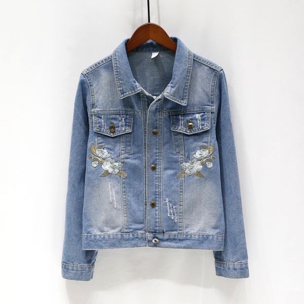 2021 new korean of the simple embroidery female long-sleeved short slim denim jacket m8qb, Black;brown
2021 new korean of the simple embroidery female long-sleeved short slim denim jacket m8qb, Black;brown