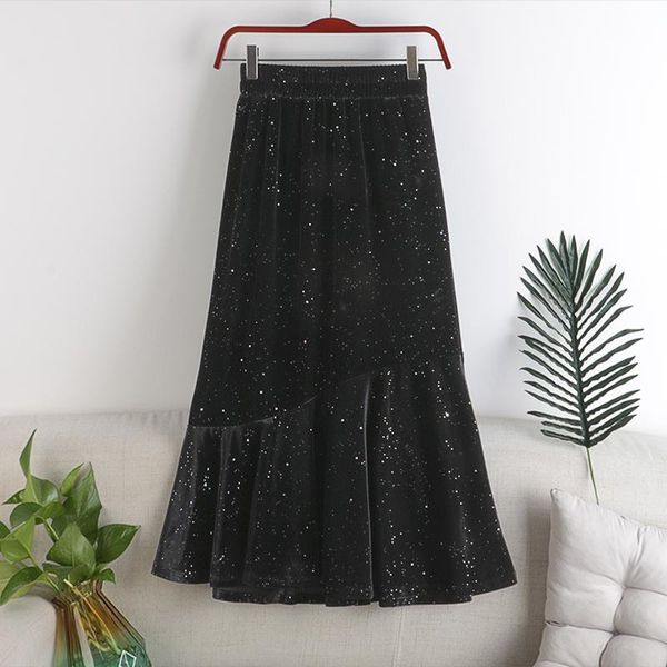 high waist velvet trumpet skirts women 2020 autumn winter casual streetwear vintage bottom chic patchwork dresses female, Black
high waist velvet trumpet skirts women 2020 autumn winter casual streetwear vintage bottom chic patchwork dresses female, Black