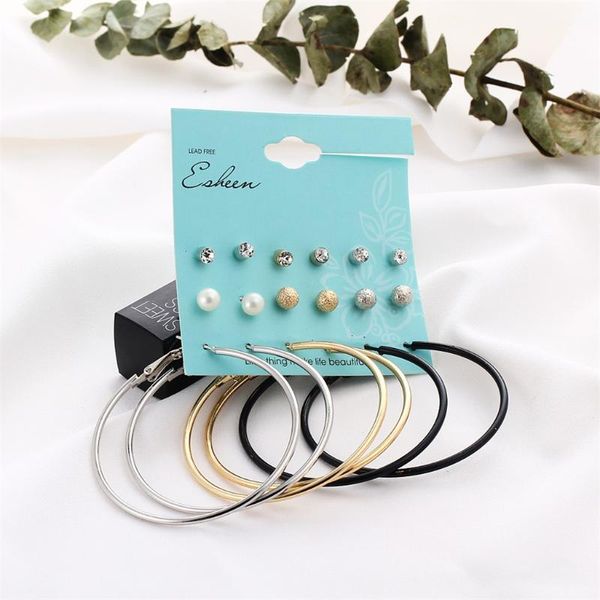 hoop & huggie exquisite and affordable fashion alloy faux pearls 9 pairs of earrings set, Golden;silver
hoop & huggie exquisite and affordable fashion alloy faux pearls 9 pairs of earrings set, Golden;silver