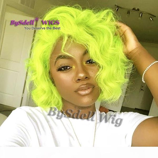 deep wave fluorescent yellow green color hair wig synthetic bright pastel color hair lace front wigs for african american black woman
deep wave fluorescent yellow green color hair wig synthetic bright pastel color hair lace front wigs for african american black woman