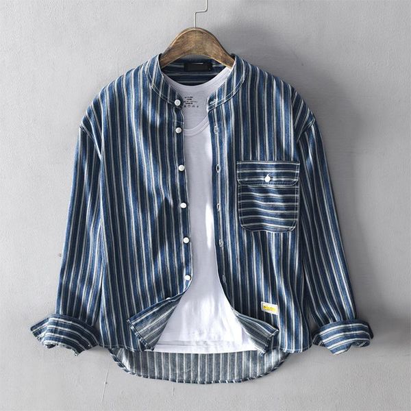 fahsion mandarin collar striped 100% cotton shirt men long sleeve men's business dress shirts male camisas para hombrts-699, White;black
fahsion mandarin collar striped 100% cotton shirt men long sleeve men's business dress shirts male camisas para hombrts-699, White;black