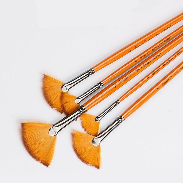 5 pcs two-color nylon hair fan shap orange long wood pole pen oil painting acrylic brush fan water chalk set art supplies, Black;red
5 pcs two-color nylon hair fan shap orange long wood pole pen oil painting acrylic brush fan water chalk set art supplies, Black;red
