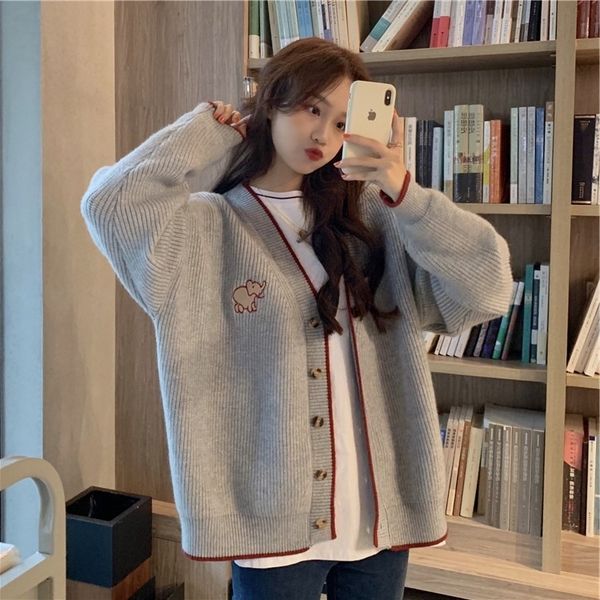 осень зима 2020 корейской версии ленивым стиль пальто sweaterembroidered sweaterloose v-образным вырезом вышивки милый ребенок слон толстой, White;black
осень зима 2020 корейской версии ленивым стиль пальто sweaterembroidered sweaterloose v-образным вырезом вышивки милый ребенок слон толстой, White;black