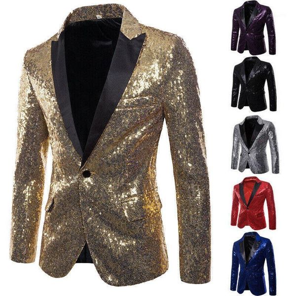 fashion men sequin one button blazer suit jacket shiny wedding formal dance club coat1, Black;brown
fashion men sequin one button blazer suit jacket shiny wedding formal dance club coat1, Black;brown