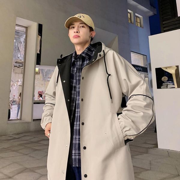 men's trench coats retro korean men coat casual loose khaki long hooded mantel herren fashion mens overcoat winter mm60nfy, Tan;black
men's trench coats retro korean men coat casual loose khaki long hooded mantel herren fashion mens overcoat winter mm60nfy, Tan;black