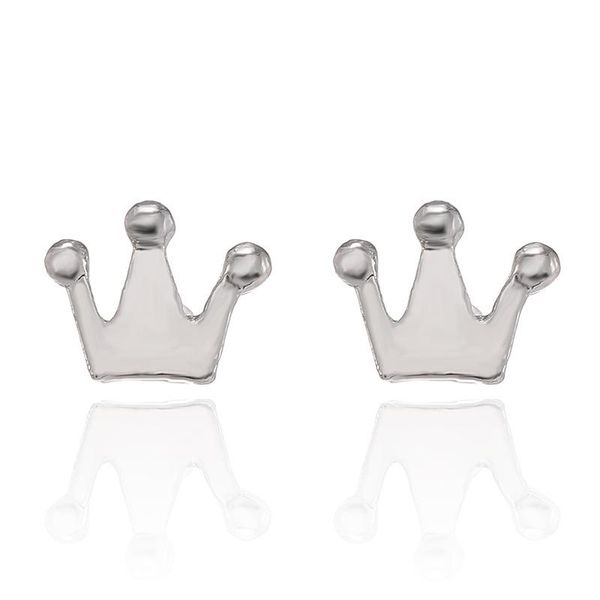 stud simple and fresh crown earrings sweet lovely brushed mini femininity elegant, Golden;silver
stud simple and fresh crown earrings sweet lovely brushed mini femininity elegant, Golden;silver