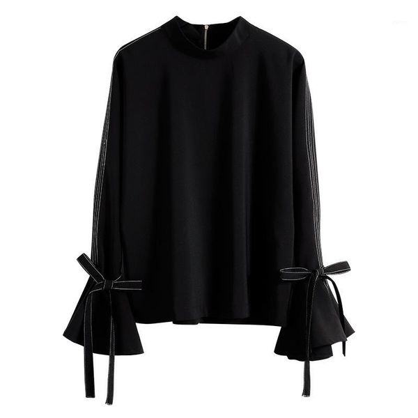 hstar 2020 bowtie flare sleeve women blouses black female elegant zipper chiffon shirts ladies loose blousas 1, White
hstar 2020 bowtie flare sleeve women blouses black female elegant zipper chiffon shirts ladies loose blousas 1, White