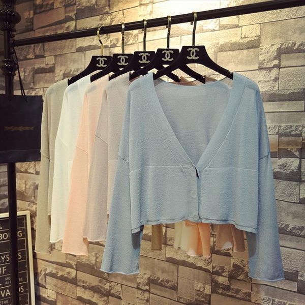new autumn women cardigans long sleeve ice silk knitted shawl sweaters coat female slim elegant thin short cardigan sf1242, White;black
new autumn women cardigans long sleeve ice silk knitted shawl sweaters coat female slim elegant thin short cardigan sf1242, White;black