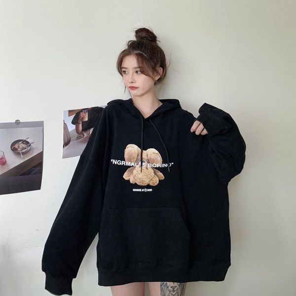 loose bf lazy hooded black, hoodie women ins spring and autumn 2020 new korean style midi bear top, Black;white
loose bf lazy hooded black, hoodie women ins spring and autumn 2020 new korean style midi bear top, Black;white